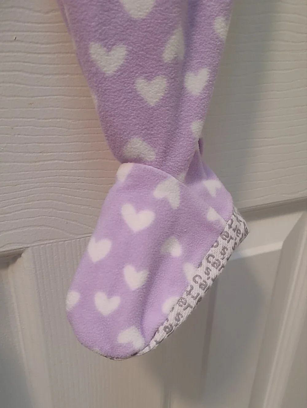 Carter's Lavender Heart Print Footed One-Piece Pajamas